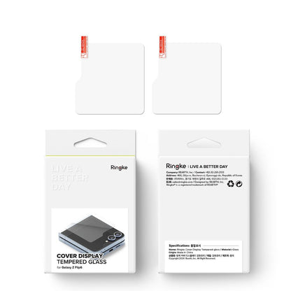 Pellicola protettiva Schermo Esterno Ringke Cover Display per Samsung Galaxy Z Flip6 F741, Vetro Temperato, AB Ultra Glue, Set 2 pezzi