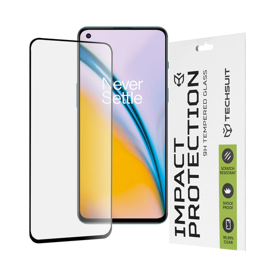 Techsuit Screen Protector Film for OnePlus Nord 2T / Nord CE 5G / Nord 2 5G, Tempered Glass, Full Glue, 111D, Black