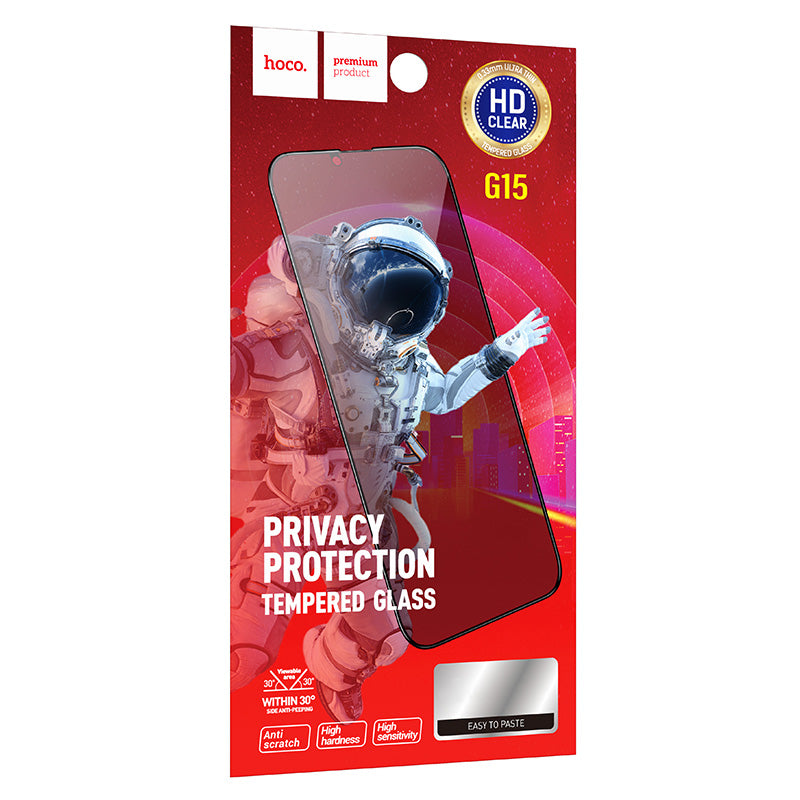 Pellicola Protettiva Schermo Privacy HOCO G15 per Apple iPhone 12 Pro Max, Vetro Temperato, Full Glue, 5D