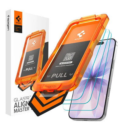 Pellicola Protettiva Schermo Spigen GlastR Align Master Slim per Apple iPhone 17, Vetro Temperato, Full Glue, Set 3 pezzi AGL10484
