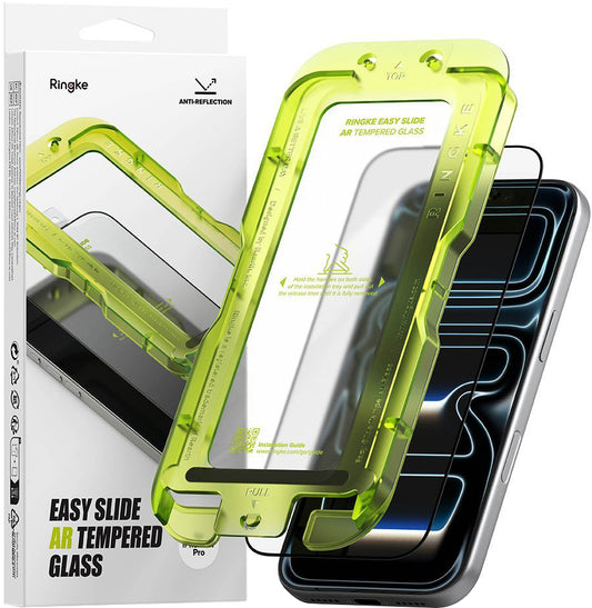 Pellicola Protettiva per Schermo Ringke Easy Slide AR per Apple iPhone 17 Pro, Vetro Temperato, Full Glue, 2.5D, Nera