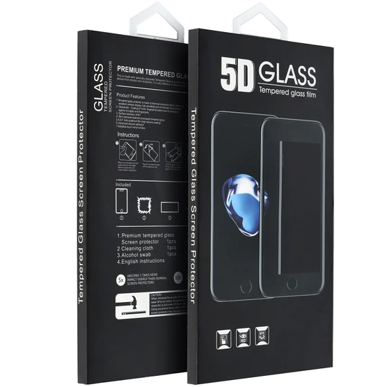 Pellicola protettiva per schermo OEM per Samsung Galaxy A57 5G, Vetro temperato, Full Glue, 5D, Nero