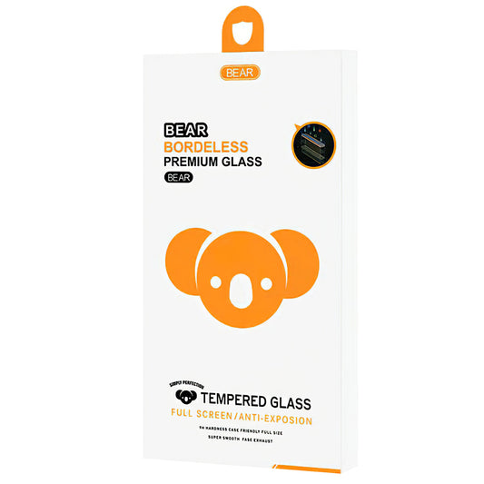 Pellicola protettiva per schermo Bear Borderless per Apple iPhone 17e / 16e / 14, Vetro temperato, Full Glue