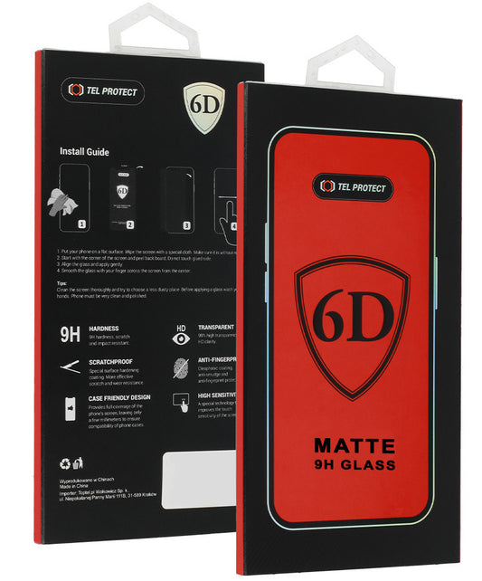 Pellicola Protettiva Schermo Opaca OEM per Apple iPhone 18 Pro, Vetro Temperato, Full Glue, 6D, Nera