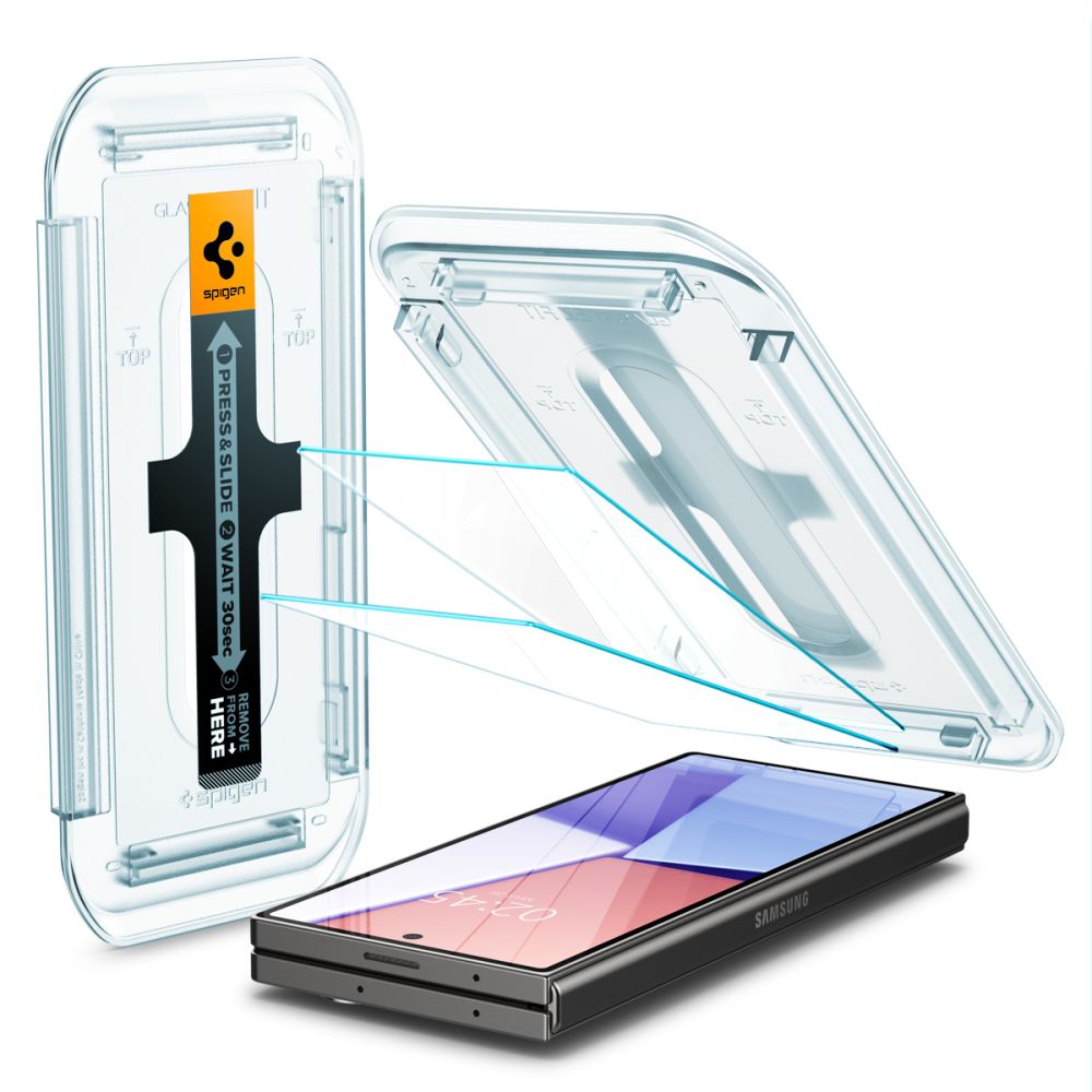 Pellicola protettiva Spigen EZ FIT per Samsung Galaxy Z Fold6 F956, vetro schermato, colla completa, set 2 pezzi, 2.5D, 2.5D, schermo esterno AGL07969 