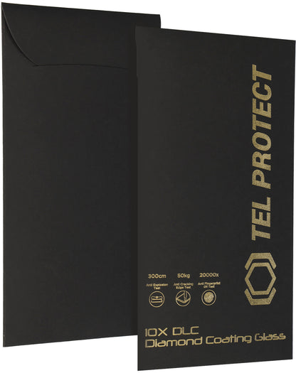 Pellicola protettiva per schermo Tel Protect 10X HD DLC Diamond Coating per Apple iPhone 18 Pro Max / 17 Pro Max, Vetro temperato, Full Glue, Nera