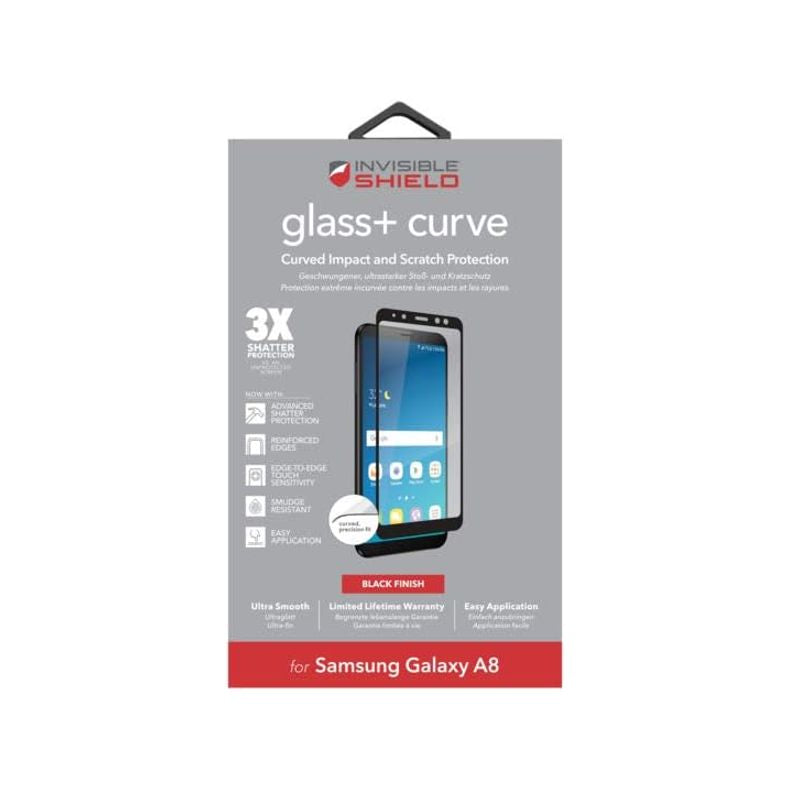 Zagg Glass Curve Screen Protector per Samsung Galaxy A8 A800, Glass Shield, Full Glue, Nero 200101437 