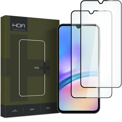 HOFI Glass PRO+ Pellicola protettiva per Samsung Galaxy A05s A057, schermo di vetro, colla completa, set 2 pezzi, 2,5D, nero