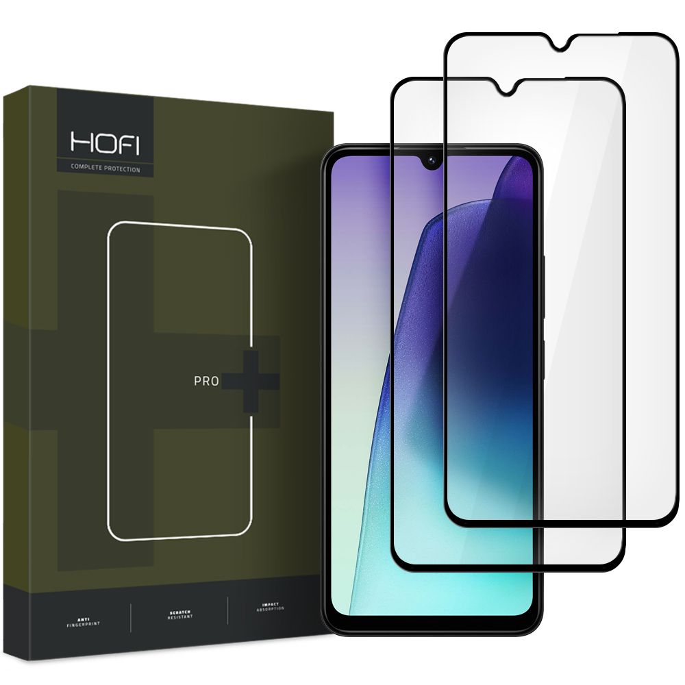 Pellicola protettiva HOFI Glass PRO+ per Xiaomi Redmi 14C, schermo di vetro, colla completa, set 2 pezzi, 2,5D, nero