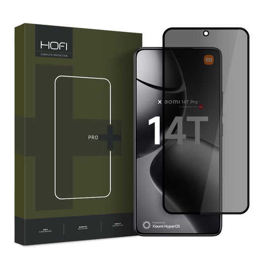 Protezione dello schermo per la privacy HOFI Glass PRO+ per Xiaomi 14T Pro / 14T, schermo protettivo, colla completa, 2.5D 