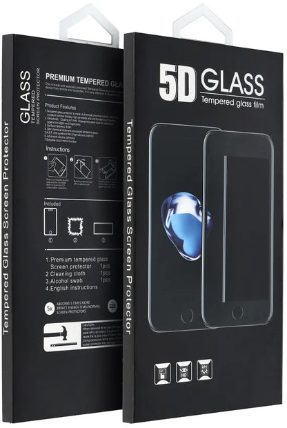 Pellicola protettiva per schermo OEM per Motorola Edge 60 Fusion / Edge 60, Vetro temperato, Full Glue, 5D, Nero