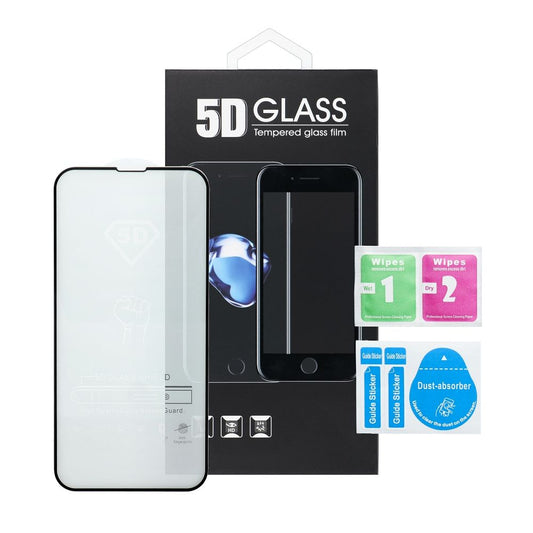 Pellicola protettiva per schermo OEM per Samsung Galaxy A07 4G A075, Vetro temperato, Full Glue, 5D, Nero