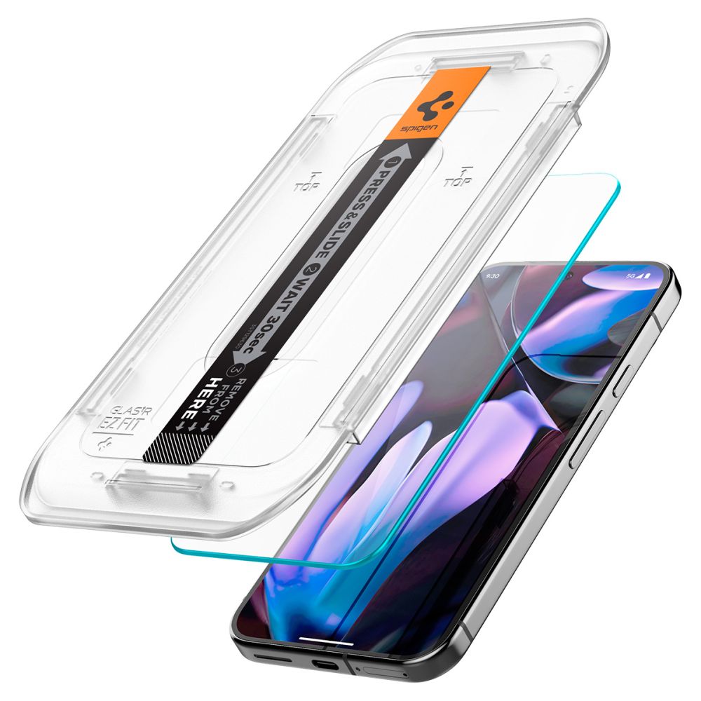 Spigen EZ FIT Pellicola protettiva per Google Pixel 9 / 9 Pro, protezione in vetro, colla completa, set 2 pezzi, 2.5D AGL08442 AGL08442 