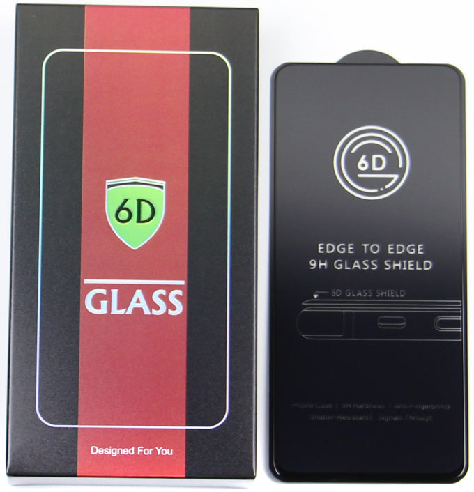 Pellicola protettiva schermo OEM per Apple iPhone 17e / 16e / 14 / 13 Pro, Vetro temperato, Colla completa, Set da 10 pezzi, 6D, Nero