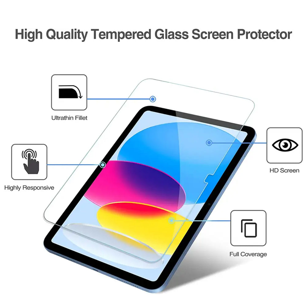 Pellicola protettiva per schermo Clear Lito Classic per Apple iPad (2025) / (2022), Vetro temperato, Full Glue, 2.5D