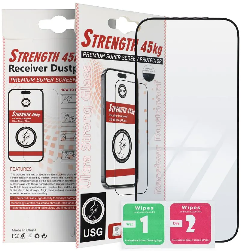 Pellicola protettiva per schermo OEM Ultra Strong 45KG per Apple iPhone 11 Pro Max, Vetro temperato, Full Glue, 2.5D, Nero