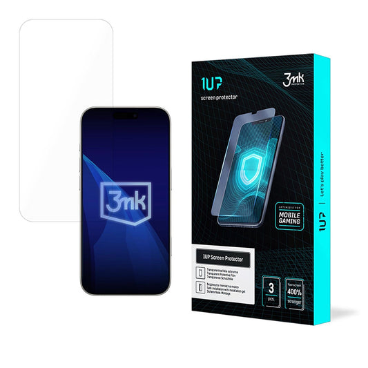 Pellicola Protettiva Schermo 3MK 1UP per Apple iPhone 17 Pro Max, Vetro Temperato, Full Glue, Set 3 pezzi