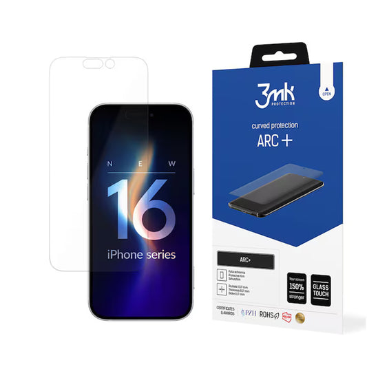 Pellicola protettiva per schermo 3MK ARC+ per Apple iPhone 16 Pro, Plastica
