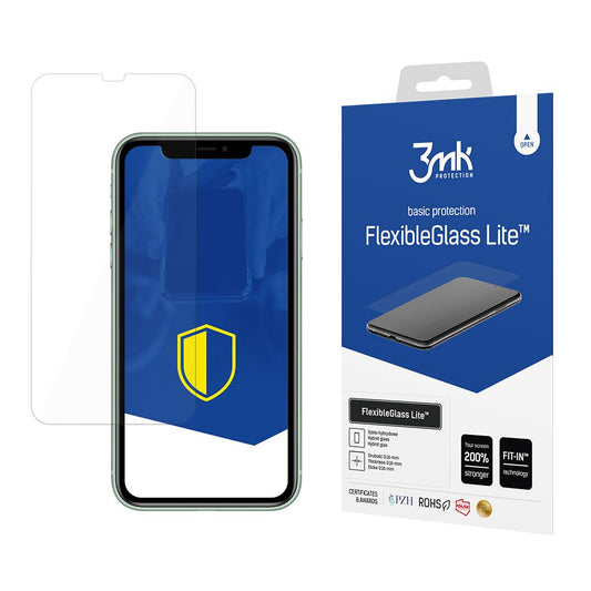 Pellicola protettiva per schermo 3MK FlexibleGlass Lite per Apple iPhone 11, Vetro Flessibile, Colla Totale