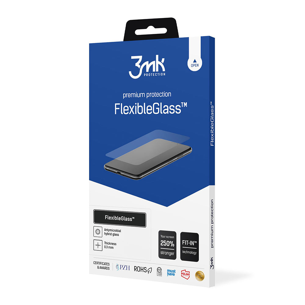 Pellicola protettiva per schermo 3MK FlexibleGlass per Apple iPhone 16 Pro, Vetro Flessibile, Full Glue