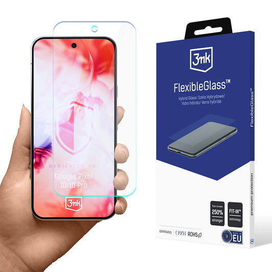 Pellicola protettiva per schermo 3MK FlexibleGlass per Google Pixel 10 Pro / 10, Vetro Flessibile, Colla Completa
