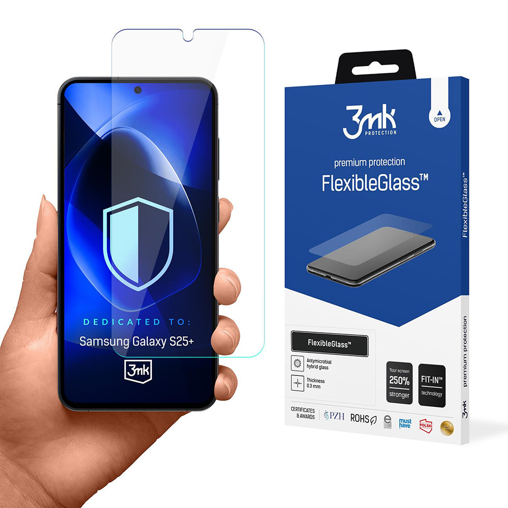 Pellicola protettiva per schermo 3MK FlexibleGlass per Samsung Galaxy S25+ S936, Vetro Flessibile, Colla Totale