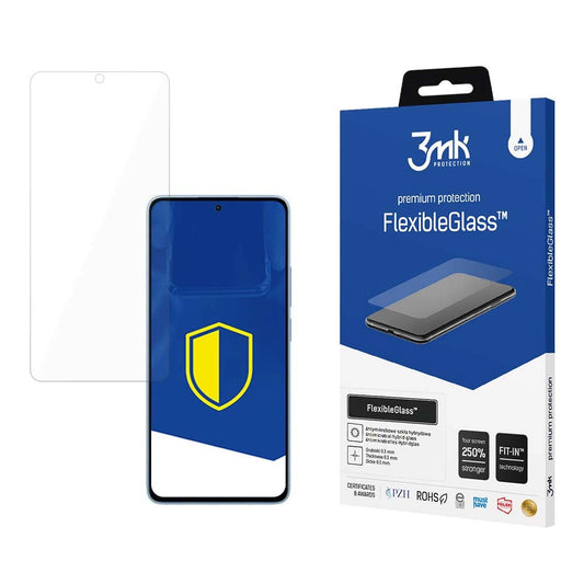 Pellicola protettiva per schermo 3MK FlexibleGlass per Xiaomi Redmi Note 13 4G, Vetro Flessibile, Full Glue