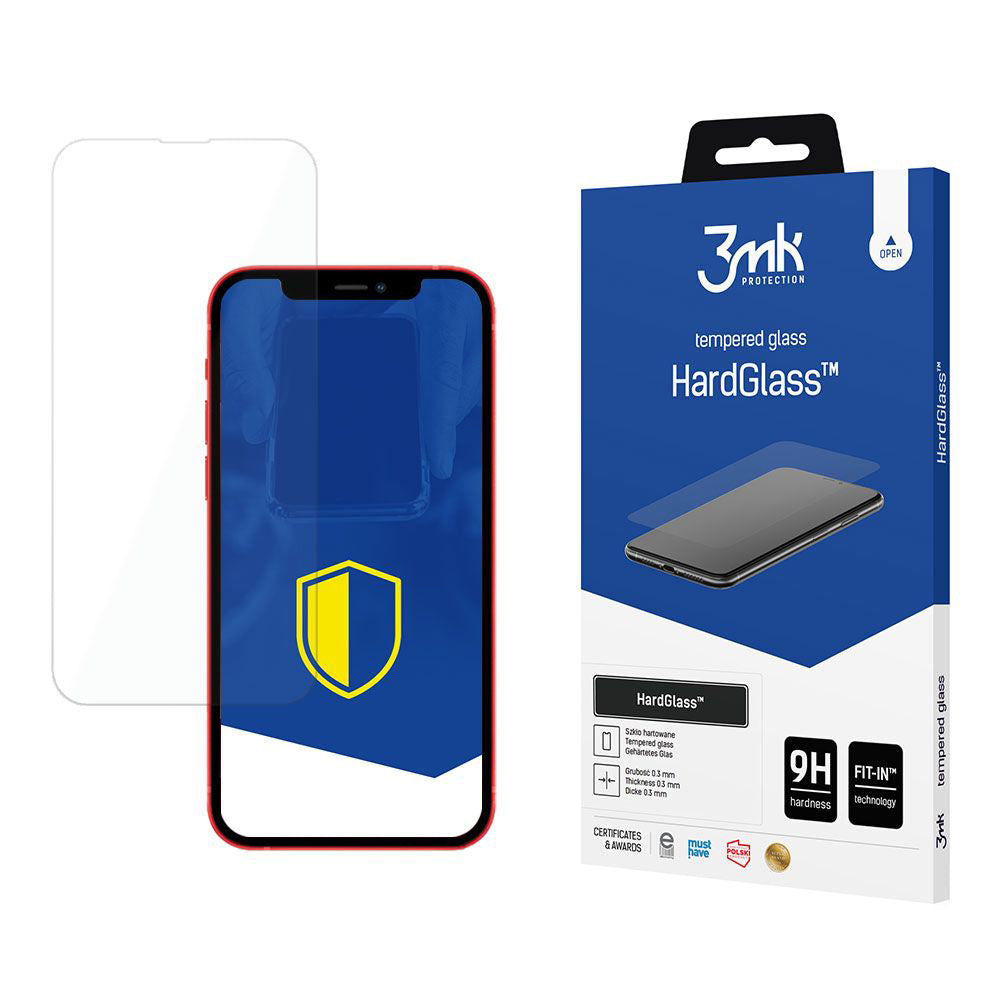 Pellicola protettiva per schermo 3MK HardGlass per Apple iPhone 13, Vetro Temperato, Full Glue