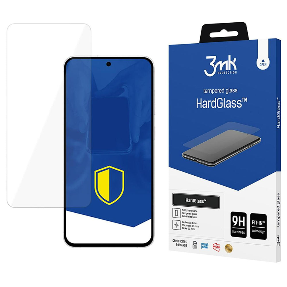 Pellicola protettiva per schermo 3MK HardGlass per Samsung Galaxy S24 FE S721, Vetro temperato, Full Glue
