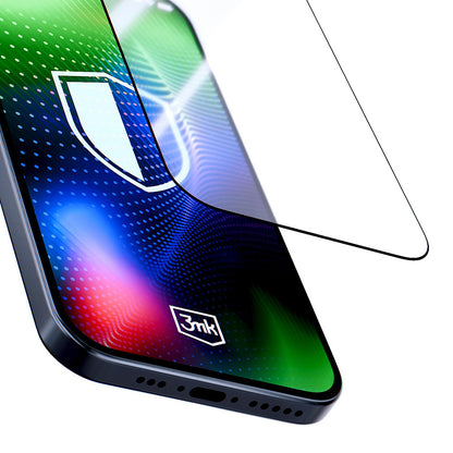 Pellicola Protettiva Schermo 3MK Hardy Ultra per Apple iPhone 17 / 16 Pro, Vetro Temperato, Full Glue, Nera