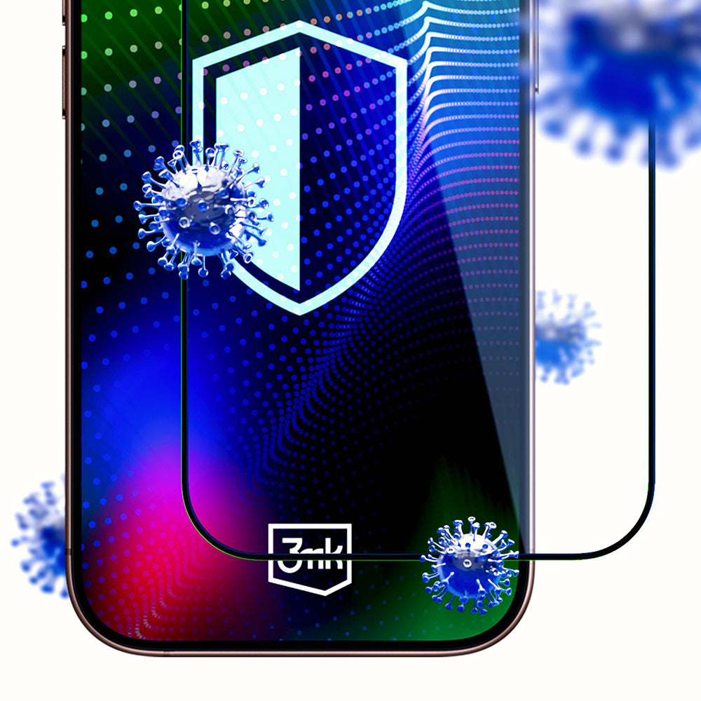 Pellicola Protettiva Schermo 3MK Hardy Ultra per Apple iPhone 17 / 16 Pro, Vetro Temperato, Full Glue, Nera