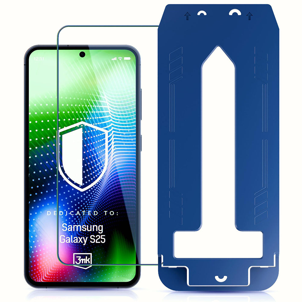 Pellicola protettiva per schermo 3MK Hardy Ultra per Samsung Galaxy S25 S931, Vetro Temperato, Full Glue, Nero