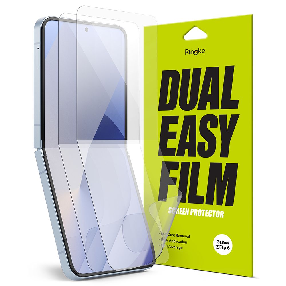 Pellicola protettiva Schermo Interno Ringke Dual Easy per Samsung Galaxy Z Flip6 F741, Plastica, Set 2 pezzi