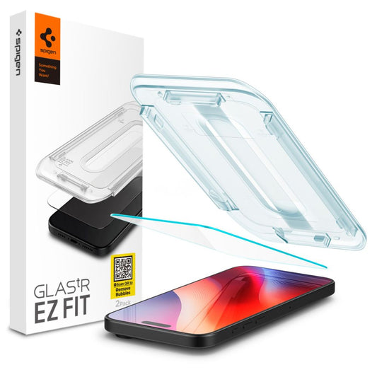 Spigen EZ FIT Screen Protector per Apple iPhone 16 Pro Max, protezione in vetro, colla completa AGL07914 