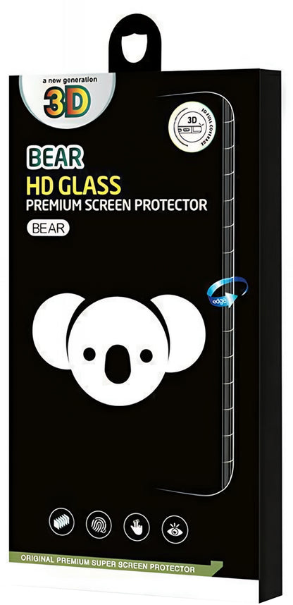 Pellicola protettiva per schermo Bear HD per Apple iPhone 17, Vetro temperato, Full Glue, Nero