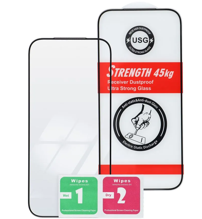 Pellicola protettiva per schermo OEM Ultra Strong 45KG per Apple iPhone 11 Pro Max, Vetro temperato, Full Glue, 2.5D, Nero