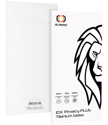 Pellicola protettiva Privacy Tel Protect 10X Plus Titanium per Apple iPhone 17 Pro, Vetro temperato, Full Glue