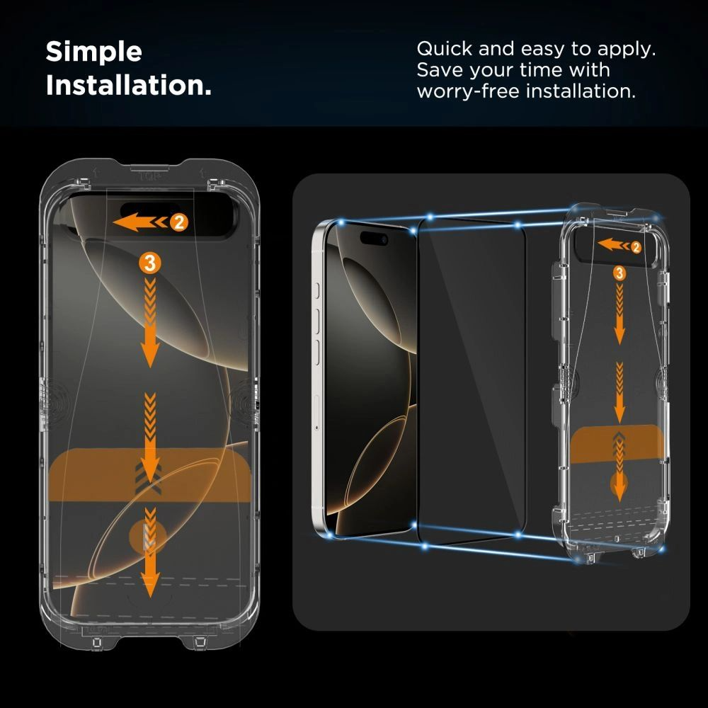 Pellicola Protettiva Schermo Tech-Protect Quick Set+ per Apple iPhone 17, Vetro Temperato, Full Glue, Set 2 pezzi, Nera