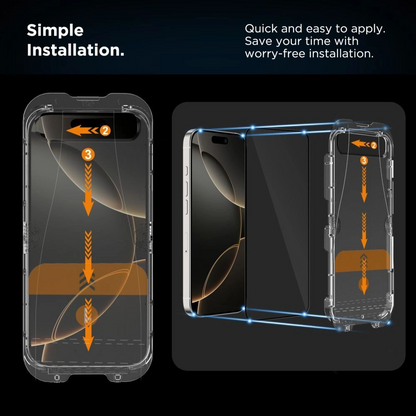 Pellicola Protettiva Schermo Tech-Protect Quick Set+ per Apple iPhone 17, Vetro Temperato, Full Glue, Set 2 pezzi, Nera