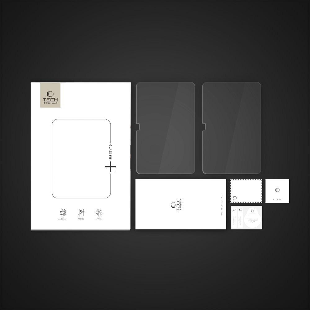 Pellicola Protettiva Schermo Tech-Protect FIT+ per Samsung Galaxy Tab S10 FE+, Vetro Temperato, Full Glue, Set 2 pezzi, 2.5D