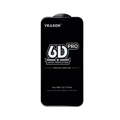 Pellicola protettiva per schermo Veason PRO per Apple iPhone 17 / 16 Pro, Vetro temperato, Full Glue, 6D, Nero