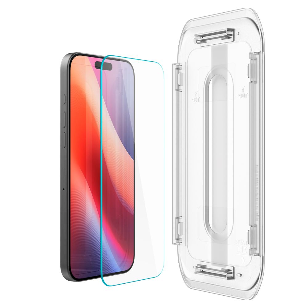 Pellicola protettiva Schermo Spigen GlastR EZ FIT per Apple iPhone 17 Pro / 17 / 16 Pro, Vetro Temperato, Full Glue, Set 2 pezzi