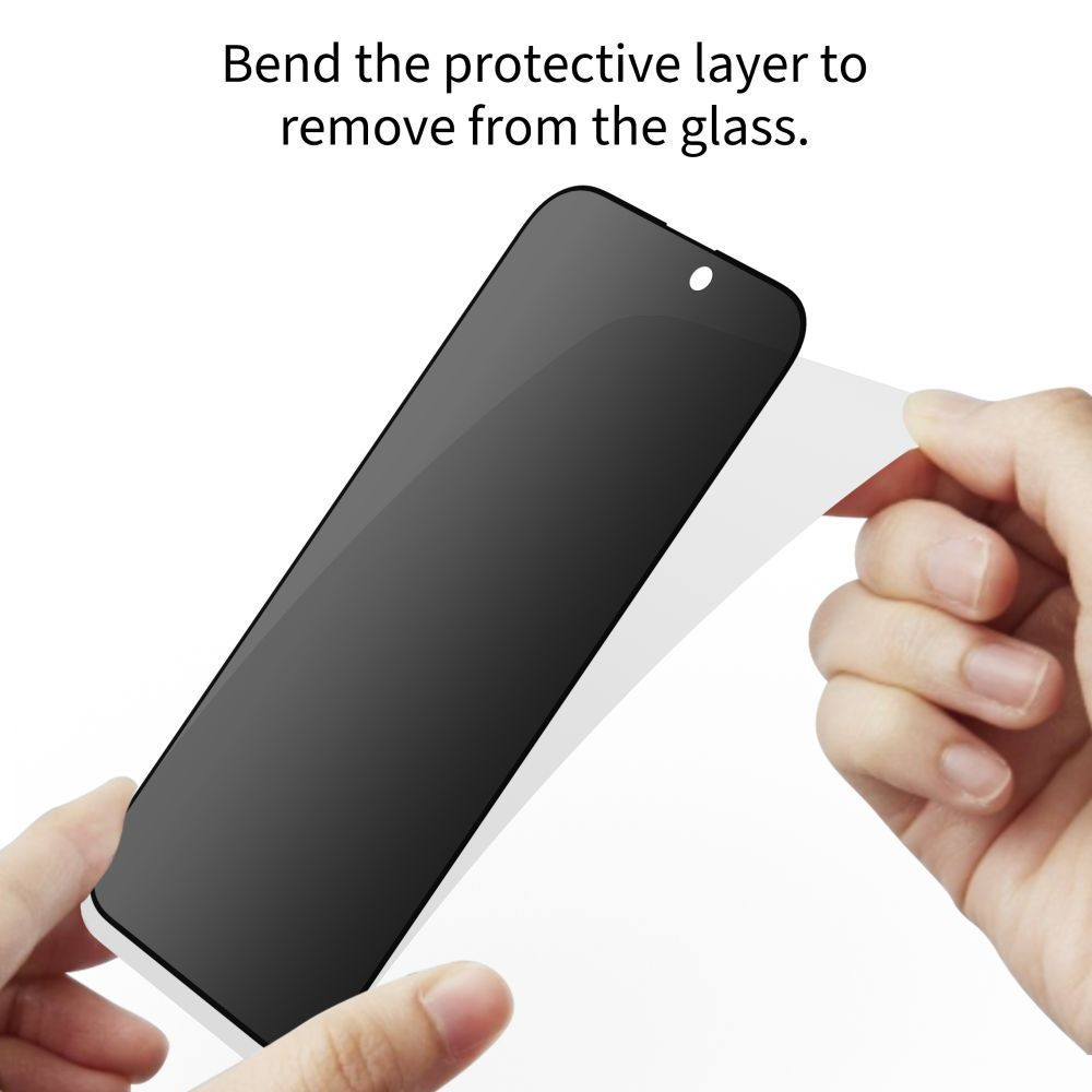 Pellicola protettiva per schermo Privacy Tech-Protect Spy+ per Apple iPhone 17 Pro Max / 16 Pro Max, Vetro temperato, Full Glue, Set 2 pezzi
