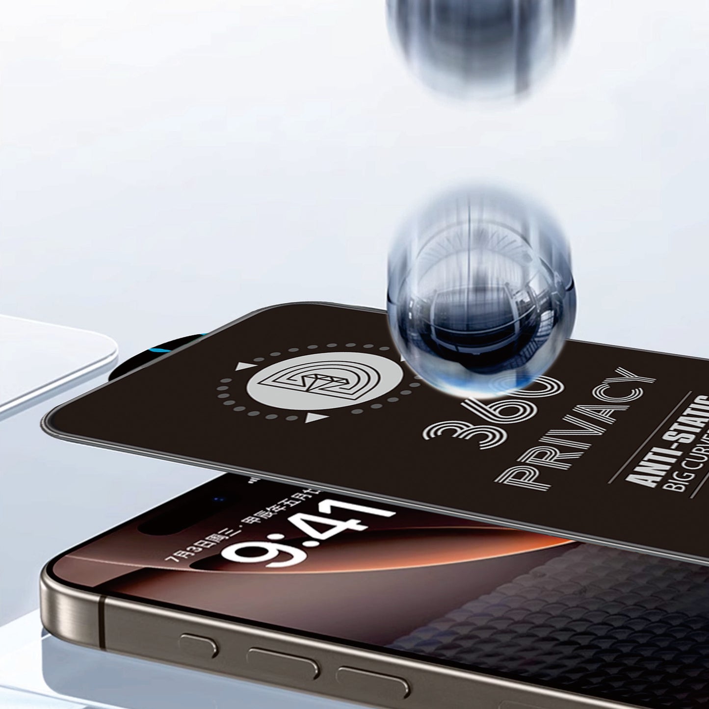 Pellicola protettiva per schermo Privacy OEM 360 per Samsung Galaxy A37 5G, Vetro temperato, Full Glue