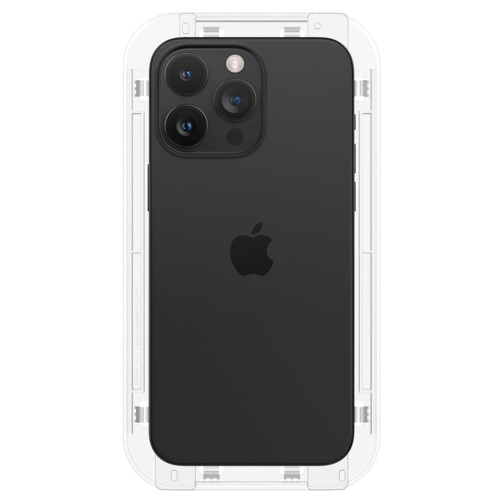 Pellicola protettiva per schermo Spigen GlastR EZ FIT per Apple iPhone 15 Pro, Vetro temperato, Full Glue, Set 2 pezzi AGL06892