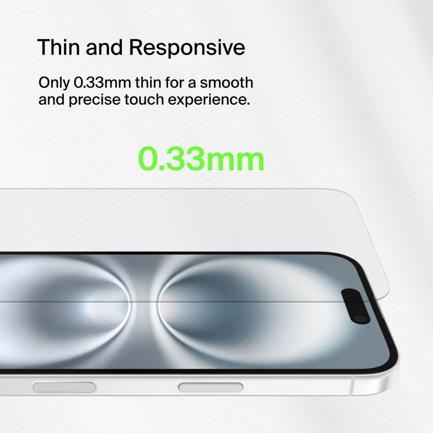 Pellicola protettiva per schermo Belkin ScreenForce TemperedGlass per Apple iPhone 16 / 15 / 14 Pro, Vetro temperato, Full Glue OVA135zz