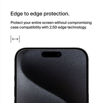 Belkin ScreenForce TemperedGlass Screen Protector for Apple iPhone 15 Pro, Tempered Glass, Full Glue OVA137zz