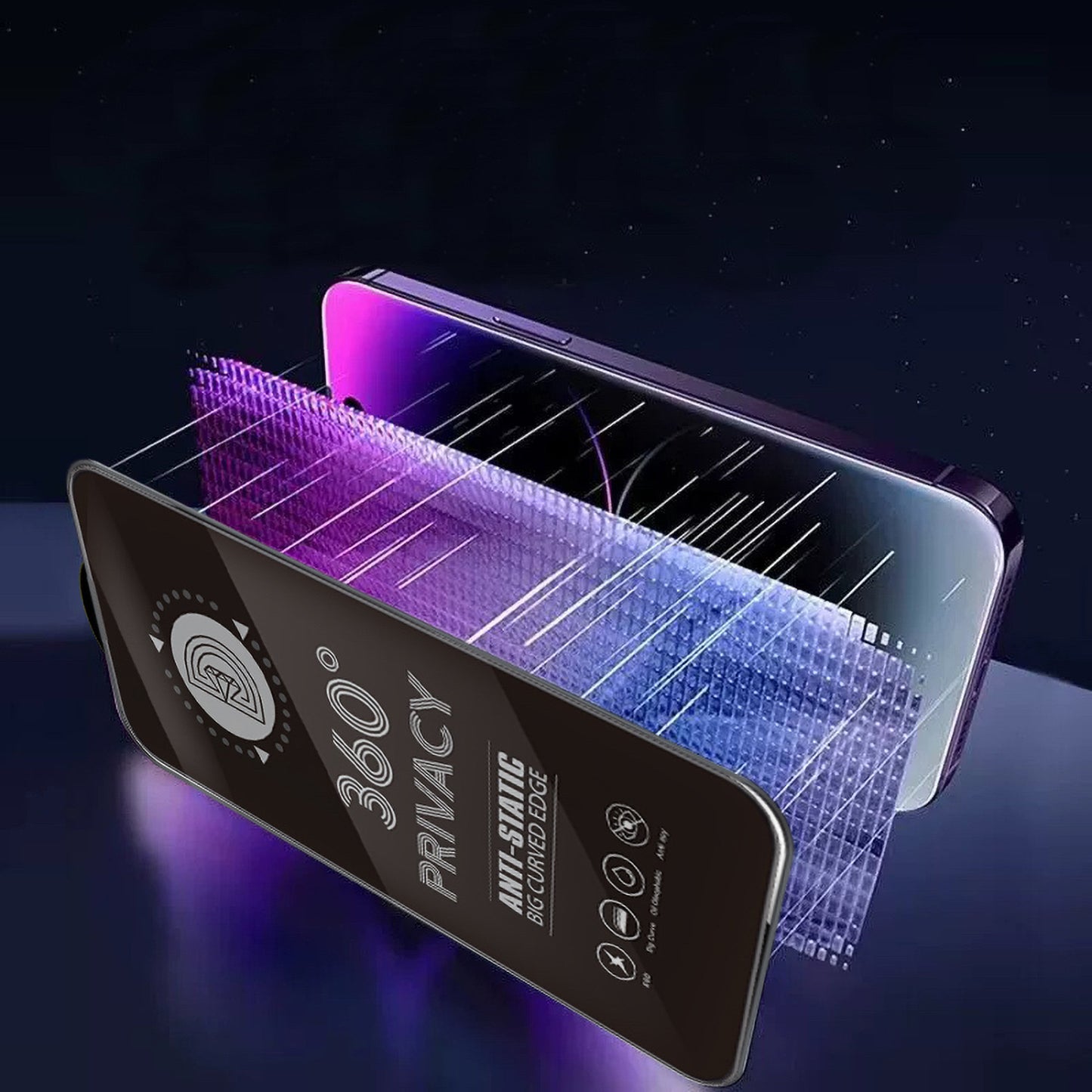 Pellicola protettiva per schermo Privacy OEM 360 per Samsung Galaxy A37 5G, Vetro temperato, Full Glue