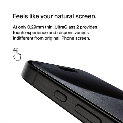 Pellicola protettiva per schermo Belkin ScreenForce UltraGlass 2 per Apple iPhone 15 Pro Max, Vetro Temperato, Full Glue OVA134zz