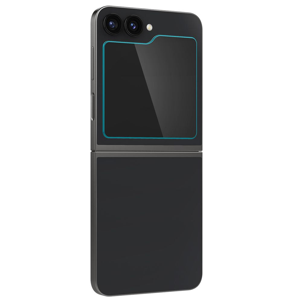 Spigen EZ FIT Pellicola protettiva per Samsung Galaxy Z Flip6 F741, vetro schermato, colla completa, set 2 pezzi, 2.5D, 2.5D, schermo esterno AGL07972